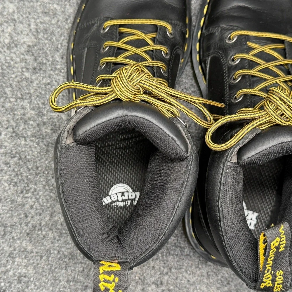Dr. Martens Nashville Boots Men's 10 Black Leather Lace Up Retro‎ Moto Combat